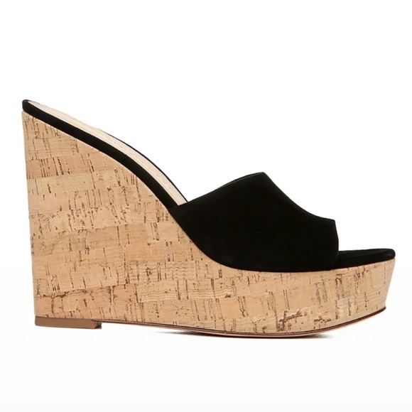 Veronica Beard NWOB Dali Raffia Wedge Sandals‎ Black 10.5 G 718